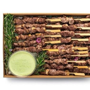 Assorted Chicken, Lamb & Beef Skewers - Catering Box of 20